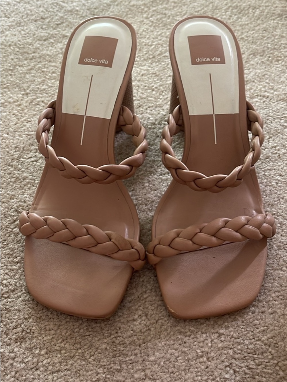 Dolce Vita Braided Double-Strap Slide Mules β Nude Blush